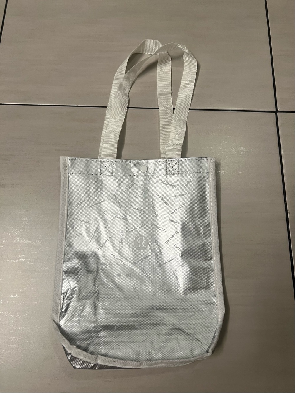 Lululemon athletica Silver-White Reusable Tote Bag
